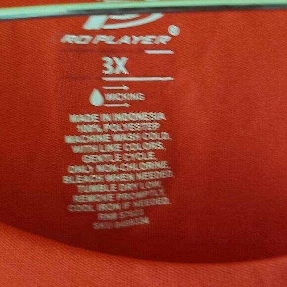 RD Player Wicking Men's Red Short Sleeve Athletic Shirt - Picture 3 of 3